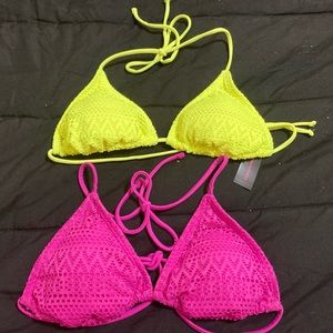 No Boundaries bikini tops! Yellow and hot pink S 3-5
